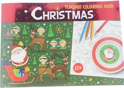 Kleurboek Placemat Kerst, 12st.