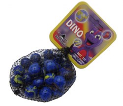 Don Juan knikkers dino glazen speelknikkers set 20+1 blauw