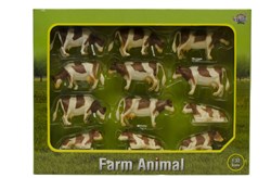 Kids GLOBE vaches jouet ferme rouge-blanc couché debout 12 pcs 1:32