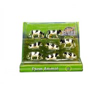 Kids GLOBE vaches jouet noir et blanc 8 pièces échelle 1:87 ferme