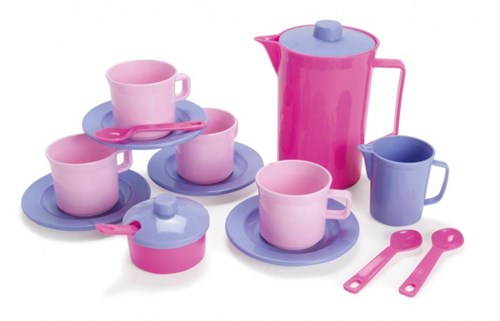 Dantoy set café jouet rose - service enfant 17 pièces