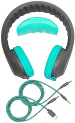 KidsCover EduFlex Aqua koptelefoon - Hoofdtelefoon met Volumebegrenzing - Bekend van school - Kinderkoptelefoon met microfoon - USB-C