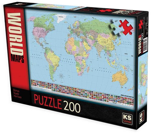 KS Games wereldkaart puzzel - educatief speelgoed - 200 stukjes-2