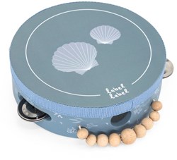 Label Label houten tamboerijn blauw - muzikaal speelgoed voor kinderen
