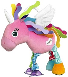 Lamaze eenhoorn knuffel roze - sensorisch babyspeelgoed met clip