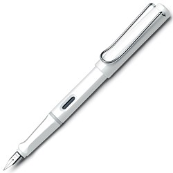 Lamy vulpen Safari wit glanzend ergonomisch medium punt M