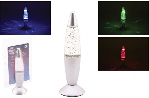 Glitter nachtlamp 20 cm in blister 29611
