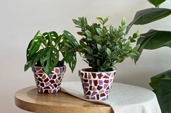 Little Creations DIY mozaïek bloempotten beige - creatief knutselpakket