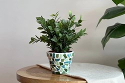 Little Creations mozaïek DIY set - Bloempotten groen 2 stuks volwassenen