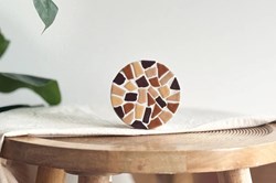 Little Creations mozaïek knutselset onderzetters DIY 4 stuks beige