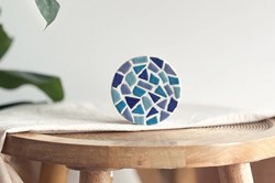 Little Creations mozaïek DIY set onderzetters blauw 4 stuks creatief