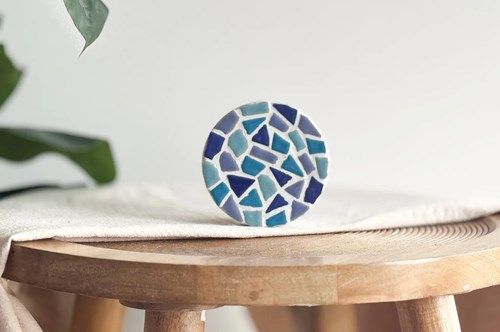 Little Creations mozaïek DIY set onderzetters blauw 4 stuks creatief