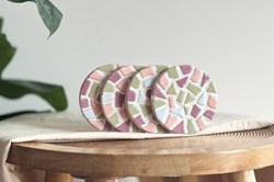 Little Creations mozaïek DIY set - creatieve onderzetters pastel kleuren