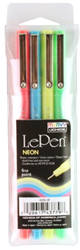 Marvy Uchida fineliner set neon kleuren 0,3mm - 4 stuks pennen