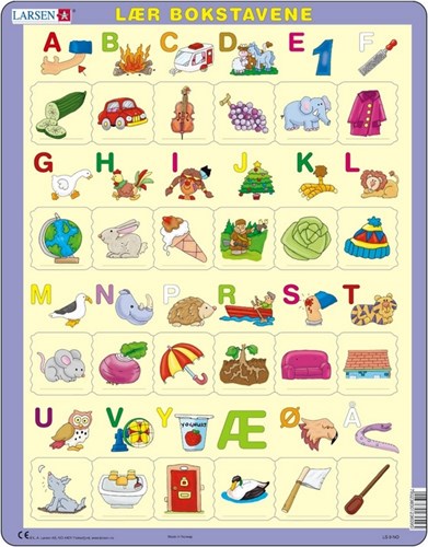 Larsen puzzle apprendre à lire norvégien - jouet éducatif 24 pièces