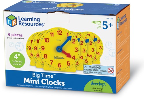 Learning Resources leerklokje set - Big Time Mini-Clocks 6 stuks-2