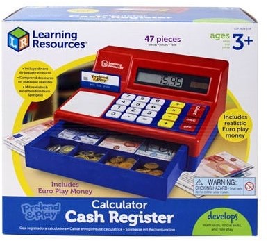 Learning Resources caisse enregistreuse jouet avec calculatrice et euros-2