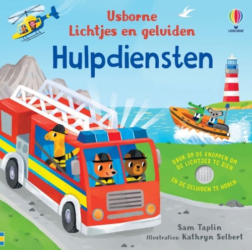 Usborne kinderboek hulpdiensten licht en geluid kartonboek