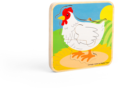 Bigjigs levenscyclus puzzel kip