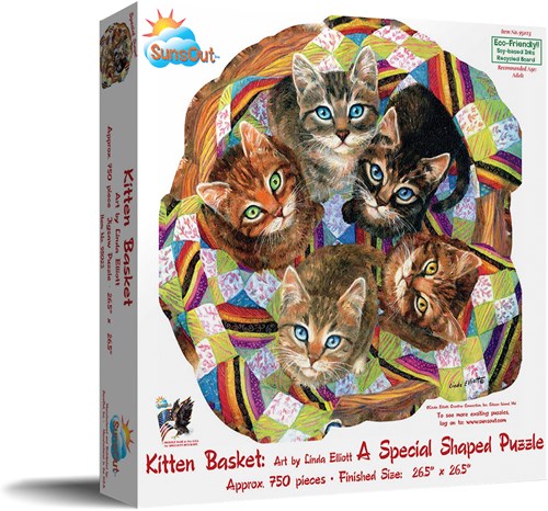 SunsOut puzzel kattenmand legpuzzel Linda Elliot 750 stukjes karton-2
