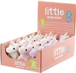 Living Nature knuffel eenhoorn pluche speelgoed multicolor 5 cm
