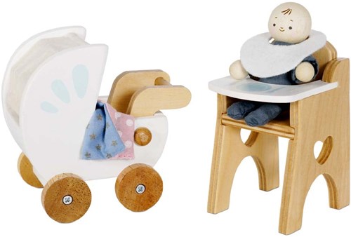 Le Toy Van poppenhuis babykamer set - houten speelgoed FSC 100%