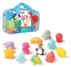 Ludi badspeelgoed waterspuiters zeedieren set van 12 stuks