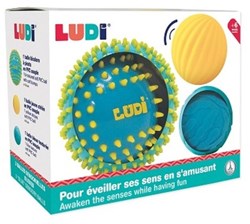 Ludi sensorische ballen set - motorisch speelgoed voor baby's - blauw en geel