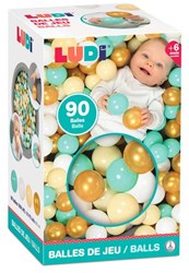 Ludi speelballen multicolor - 90 stuks - baby ballenbad 6 cm