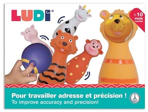 Ludi dieren kegels speelgoed bowlen voor peuters kleurrijk PVC