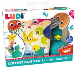 Ludi badspeelgoed Lucky Duck en vrienden - kleurrijke speelset voor in bad