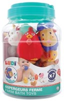 Ludi badspeelgoed boerderij dieren watersproeiers kleurrijk PVC