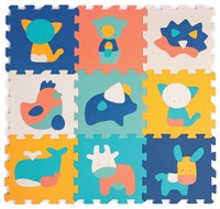 Ludi dieren speelmat foamtegels 90x90cm kleurrijk en veilig