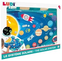 Ludi educatief speelgoed zonnestelsel paneel met glow-in-the-dark