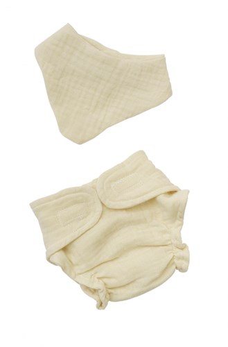 Heless poppen babyset biologisch katoen luier en slabbetje 35-45 cm