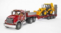 Bruder véhicule de construction Mack Granite porte-engin avec pelle JCB jouet-2