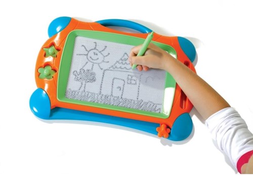 Ses Magnetisch tekenbord Montessori speelgoed 25x34cm met pen en stempels-3