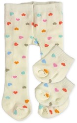 Heless poppenmaillot met sokken Confetti Hart 35-45cm poppenkleding
