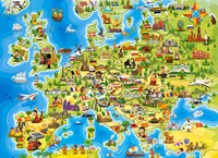 Castorland puzzle carte de l'Europe - 100 pièces jouet éducatif