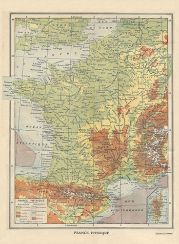 Grafika puzzle carte de France Larousse 1925 - 2000 pièces