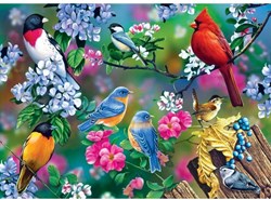 Master Pieces legpuzzel Audubon Songbird Collage 1000 stukjes puzzel