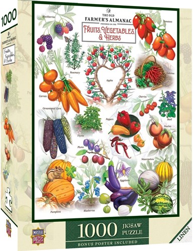 Master Pieces legpuzzel Farmer's Almanac groenten en fruit 1000 stukjes-2