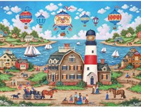 Master Pieces puzzle Heartland Collection Balloons Over the Bay 500 pièces