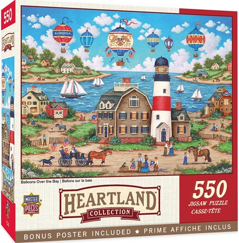 Master Pieces puzzle Heartland Collection Balloons Over the Bay 500 pièces-2