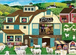 Master Pieces legpuzzel Hometown Gallery Janet's Yarn Barn 1000 stukjes