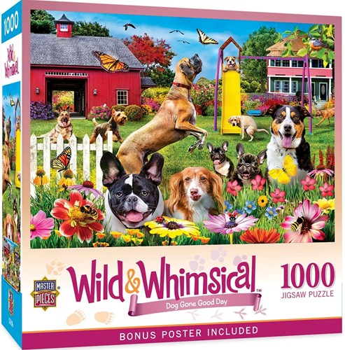 Master Pieces legpuzzel Wild & Whimsical Dog Gone Good Day 1000 stukjes-2
