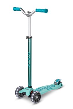 Micro Maxi step Pro LED Deluxe Aqua - Kinderstep met LED wielen