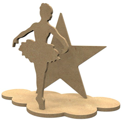 Gomille MDF figuren Ballerina knutselset 24x18 cm creatief speelgoed