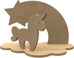 Gomille MDF figuren eenhoorn knutselset 24x15 cm decoratie
