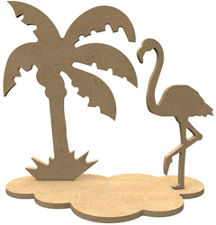 Gomille MDF figuren flamingo knutselset 24x23 cm decoratie